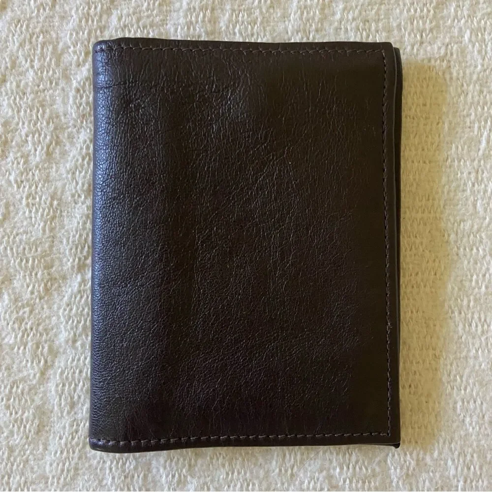 Dark Brown Leather Bifold Wallet